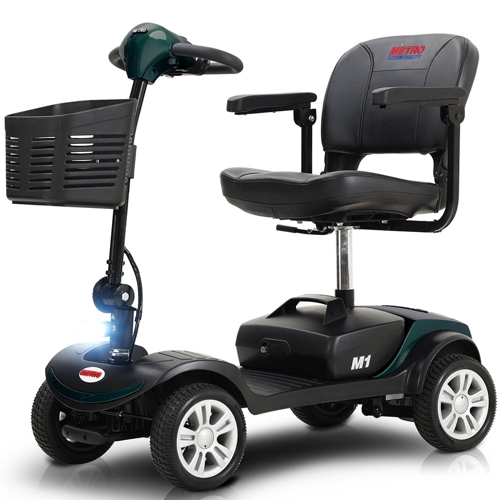 Compact Mobility Scooters for Senior, SEGMART Heavy Duty Electric Scooters with 300W Motor, Motorized Scooter with Detachable Basket, Outdoor Scooter With Anti-Tip Tires, Blue, S8670