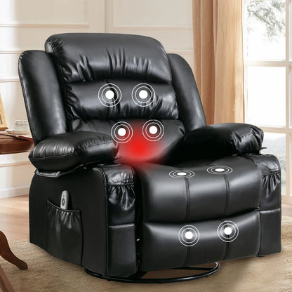 Massage Rocker Recliner Chair with Vibration Massage and Heat, SEGMART Electric Power Recliner Lounge Chair Sofa for Living Room with Side Pocket and Cup Holders, Brown