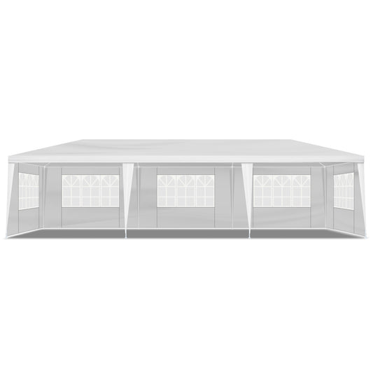 Patio Canopy Tent for Outside, 10' x 30' Outdoor Party Wedding Canopy with 8 Sidewalls, BBQ Shelter Canopy for Catering Garden Beach Camping, L1326