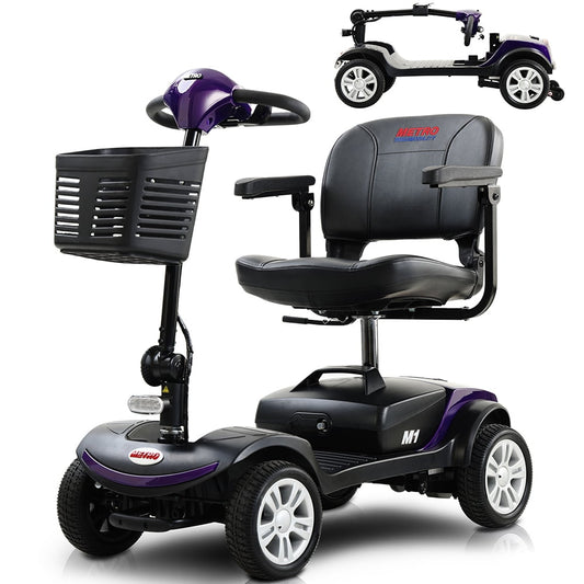 Mobility Scooters for Senior, Compact Travel Scooter with 4 Wheel Chair, Outdoor Adults Mobility Scooters with Control Panel, Heavy Duty Travel Electric Mobility Scooters for Adult, SS1424