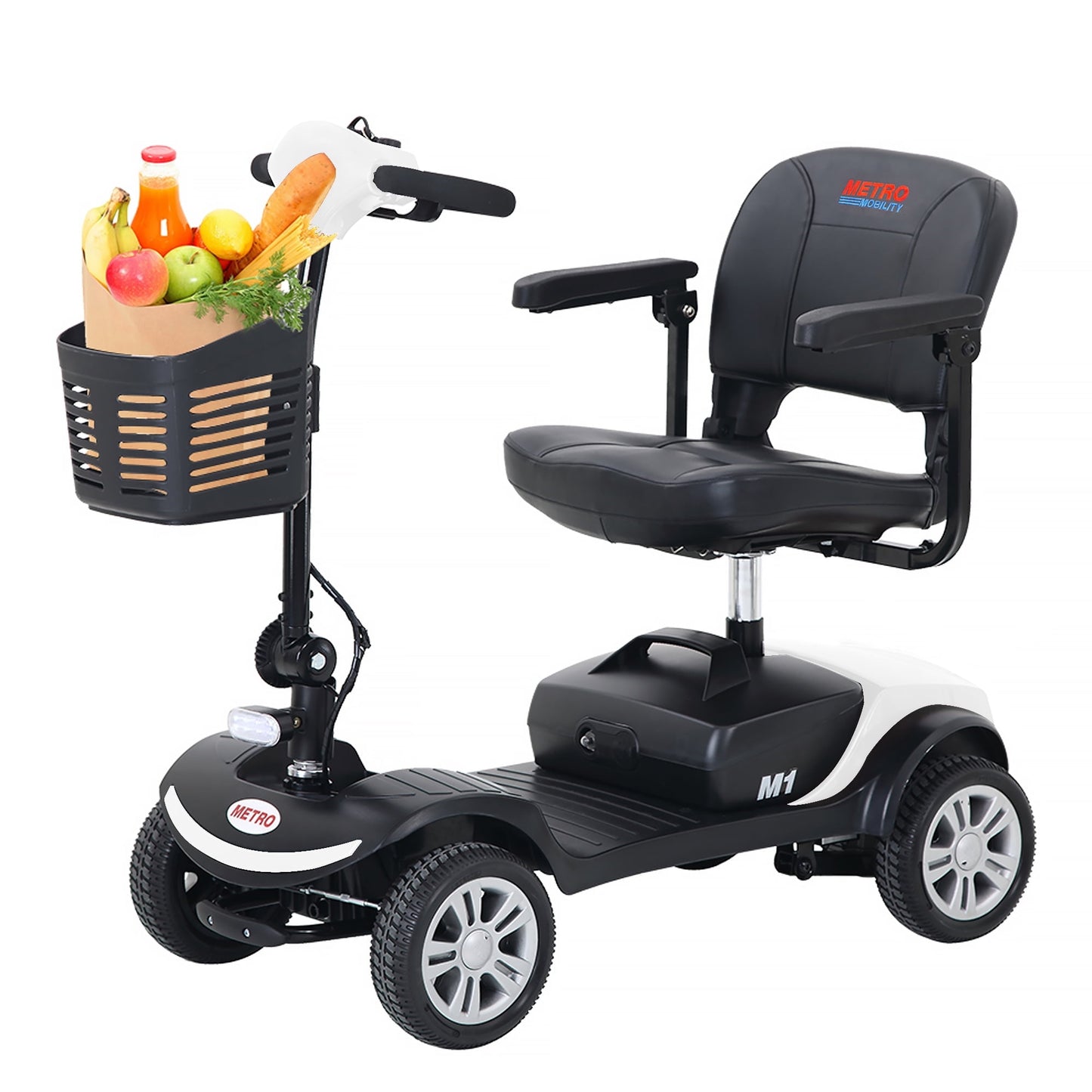 Outdoor Seniors Mobility Scooters for Adults, 4 Wheel Electrical Scooter with Detachable Basket, Motorized Electric Carts for Seniors, Adults, Max Speed 4.97mph, 300lbs, SS116