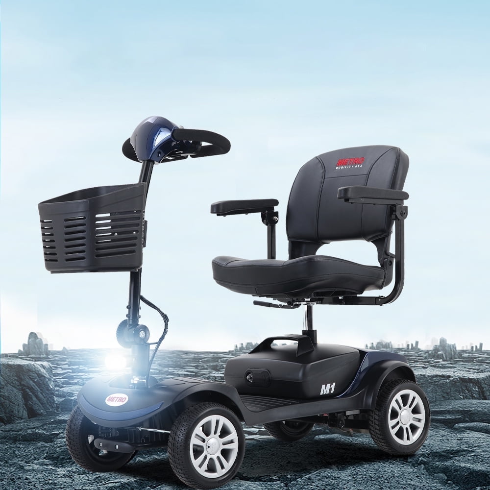 Outdoor Seniors Mobility Scooters for Adults, 4 Wheel Electrical Scooter with Detachable Basket, Motorized Electric Carts for Seniors, Adults, Max Speed 4.97mph, 300lbs, SS116