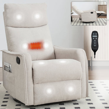 Segmart 360° Swivel & Rocker Recliner Chair with Massage & Lumbar Heat- Manual Recliner, Fabric Lounge Chair for Living Room