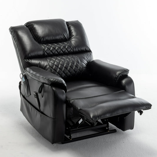 Single Recliner Chair, SEGMART PU Leather Massage Chair with Remote Control, Rocking Ergonomic Recliner Chair with Padded Seat Backrest for Home Theater Seating Living Room, S12536