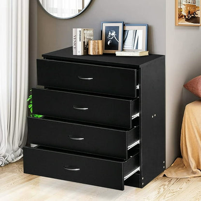 SEGMART 4-Drawer Dresser for Bedroom, 26'' x 13'' x 29'' Fashion Simple Wood Chest of Drawers with Metal Handles, Durable MDF Wood Universal Chest Cabinet for Closet to Storing Clothes, S7884