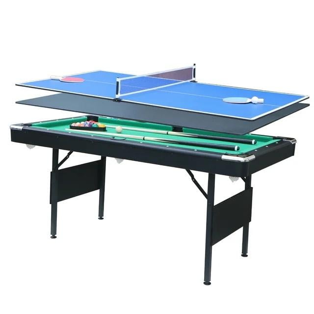 SEGMART 3 in 1 Pool Table Dining Table Combo, Portable Snooker Table, Multifunctional Billiard Table, Table Games, and All Accessories Included