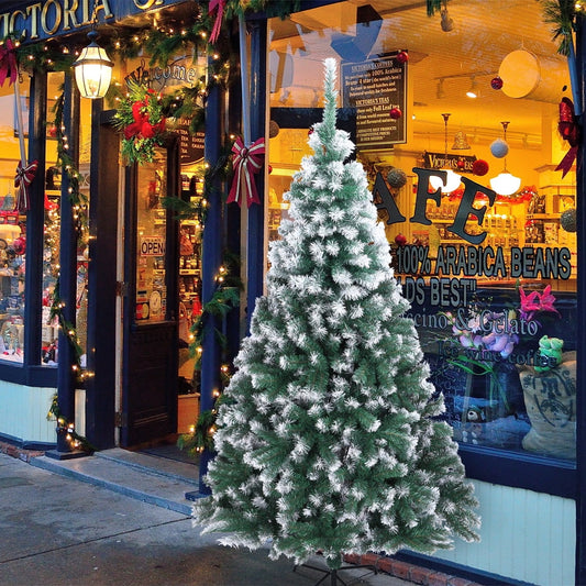 SEGMART 7Ft Home Snow Fir Christmas Trees, Artificial Christmas Tree with 870 Tips, Solid Metal Stand, Decorations for Home, Festival, Party, Christmas, Indoor, Outdoor, Green, SS1628