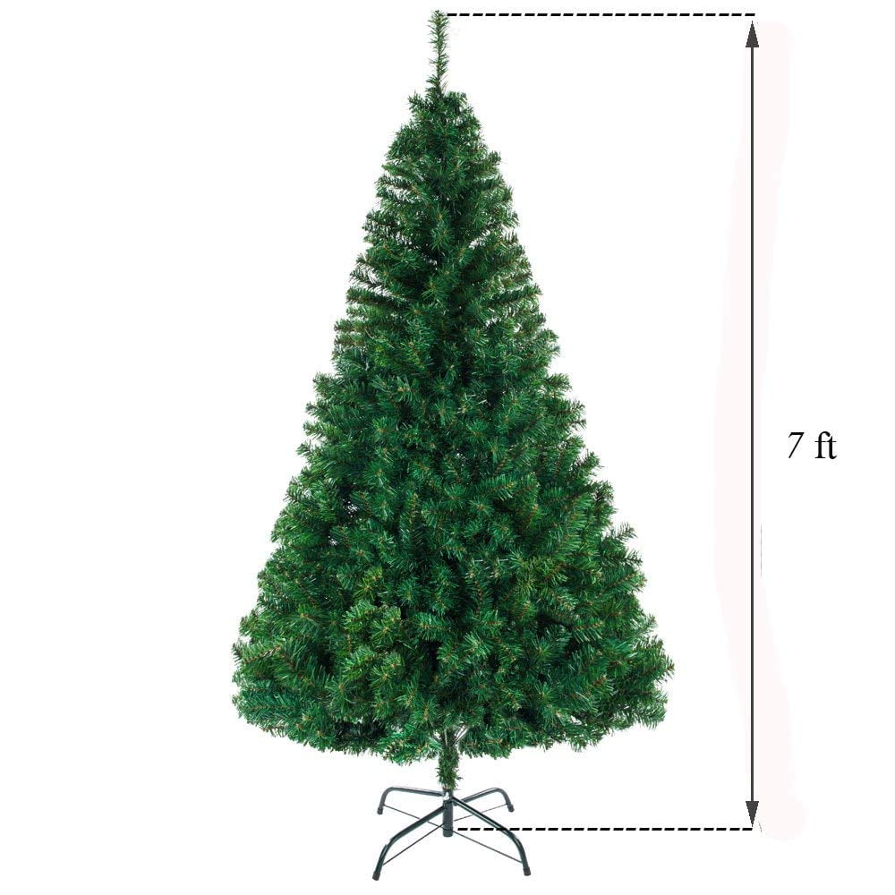 Christmas Trees with White Lights, SEGMART 6 Feet Artificial Christmas Trees with 96 Warm White LED Lights, PVC Stand, for Christmas Party Decorations Tree Plugin Indoor Outdoor, S6940
