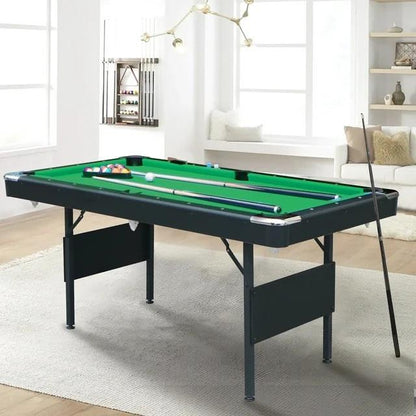 Outdoor Portable Pool Table for Adults Kids Family, Segmart Folding Billiards Table with Cues, Ball, Rack, Chalk, Foldable Pool Table for Recreation Game Rooms, Space-Saving Entertainment