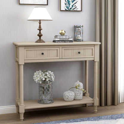 SEGMART Console Table with 2 Drawers, Coffee Bar, Entryway Table with Storage Shelf, Sofa Tables Buffet Sideboard for Kitchen, Hallway, Dining, Living Room, Antique Gray
