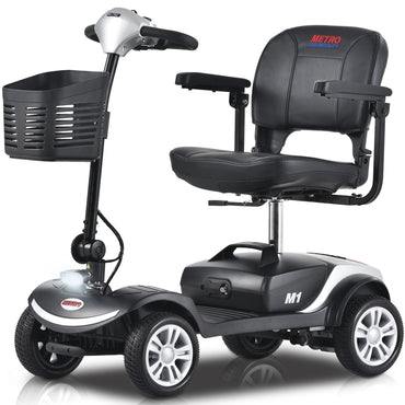 SEGMART Outdoor Mobility Scooters for Adults, Compact Motorized Scooter with Detachable Basket, Heavy Duty Mobility Scooter with 4 Wheel for Senior, 300lbs, Blue, S8665