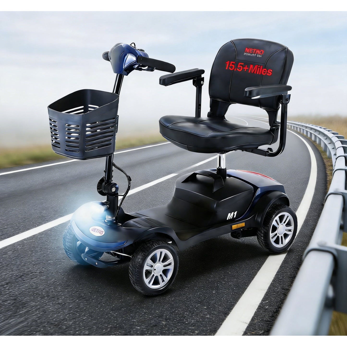 Segmart Mobility Scooter for Senior,Foldable 4 Wheel Travel Scooter with Swivel Seat & Flat-Free Tires,Compact Power Lightweight Electric Mobility,300lbs Capacity,Blue