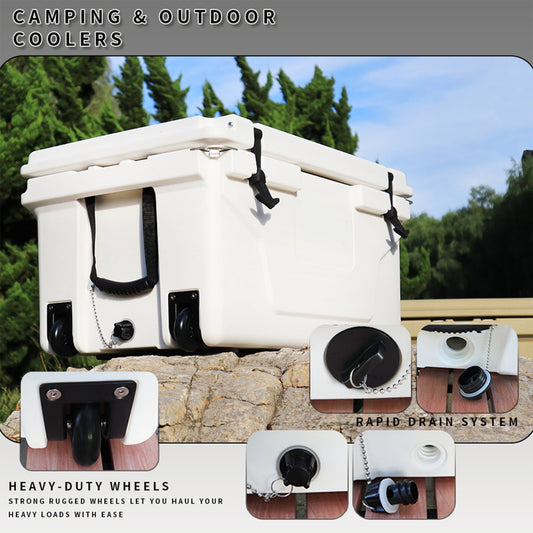 Segmart 65QT Hard Insulated Portable Cooler for Camping, Ultra-Light Insulated Ice Chest Box with 2 Wheels, Leak-Proof Cooler for Drink, Beverage, Beach, Camping, Picnic, Barbecue