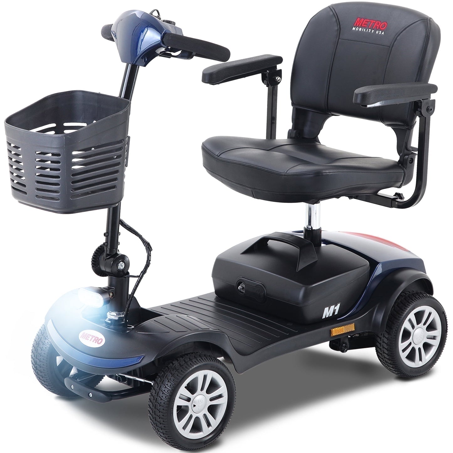 Segmart Mobility Scooter for Seniors Best Gift, 4 Wheel Electric Powered Wheelchair Device with Lights, Compact Heavy Duty Mobile for Outdoor Travel, Adults, Elderly,300lbs, Blue