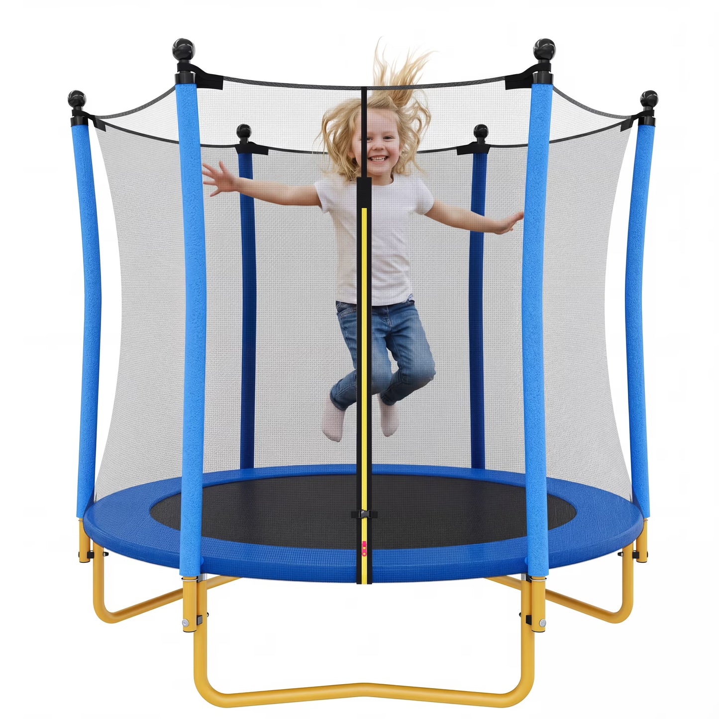 Trampoline with Safety Enclosure Net for Kids, SEGMART 65" Indoor Outdoor Toddler Trampoline with Spring Pading, Indoor Outdoor Kids Trampoline with Jumping Mat, Small Round Trampoline for Boys Girls