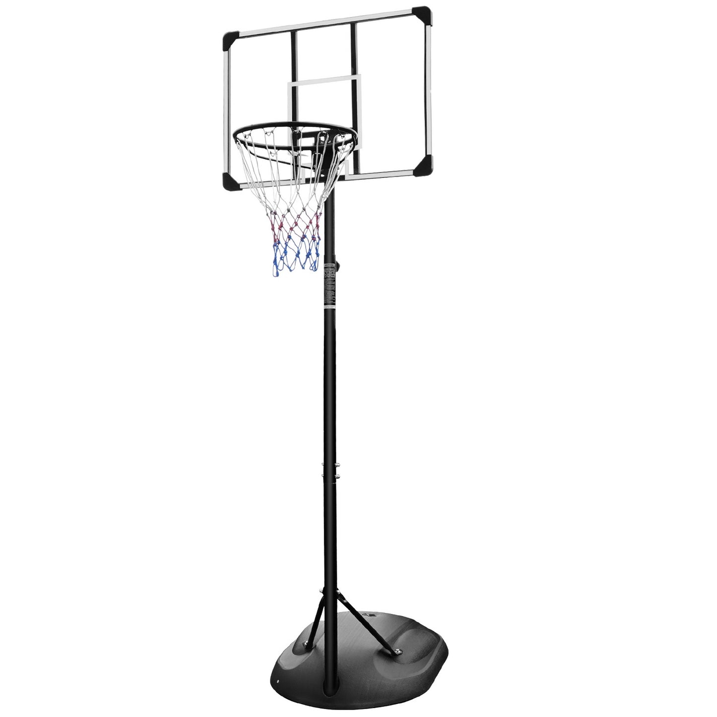 32'' Portable Basketball Hoop System, Upgraded SEGMART Indoor Outdoor Basketball Goal with 7.5ft-9.2ft Height Adjustable, Basketball Hoop Stand with 2 Wheels, Fillable Base for Youth Adults