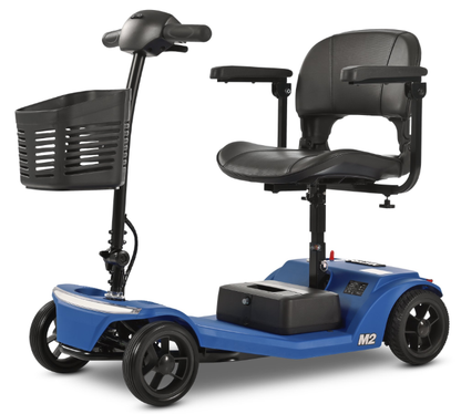 SEGMART 4 Wheel Mobility Scooter for seniors, Heavy Foldable Mobility Scooter with Front and Rear Lights and Basket, Suitable for seniors and adults,24V x 250W Motor, 330 lbs,Blue