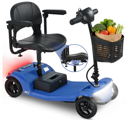 Segmart 4 Wheel Mobility Scooters for Seniors Best Gift,Electric Mobility Scooters with Control Panel,All-Terrain Power Scooter for Outdoor, 330lb Capacity, Blue