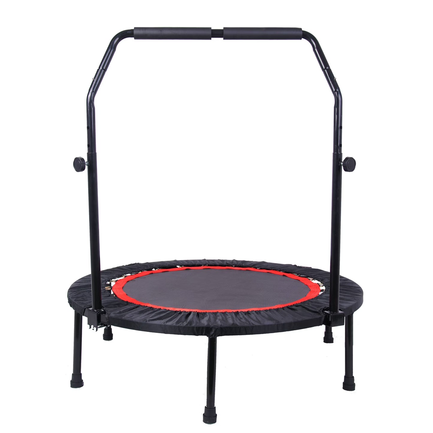 40" Foldable Mini Trampoline, SEGMART Folding Mini Fitness Indoor Exercise Workout Rebounder Trampoline with Adjustable Foam Handle, Exercise Trampoline for Kids Adults Indoor, Garden Workout