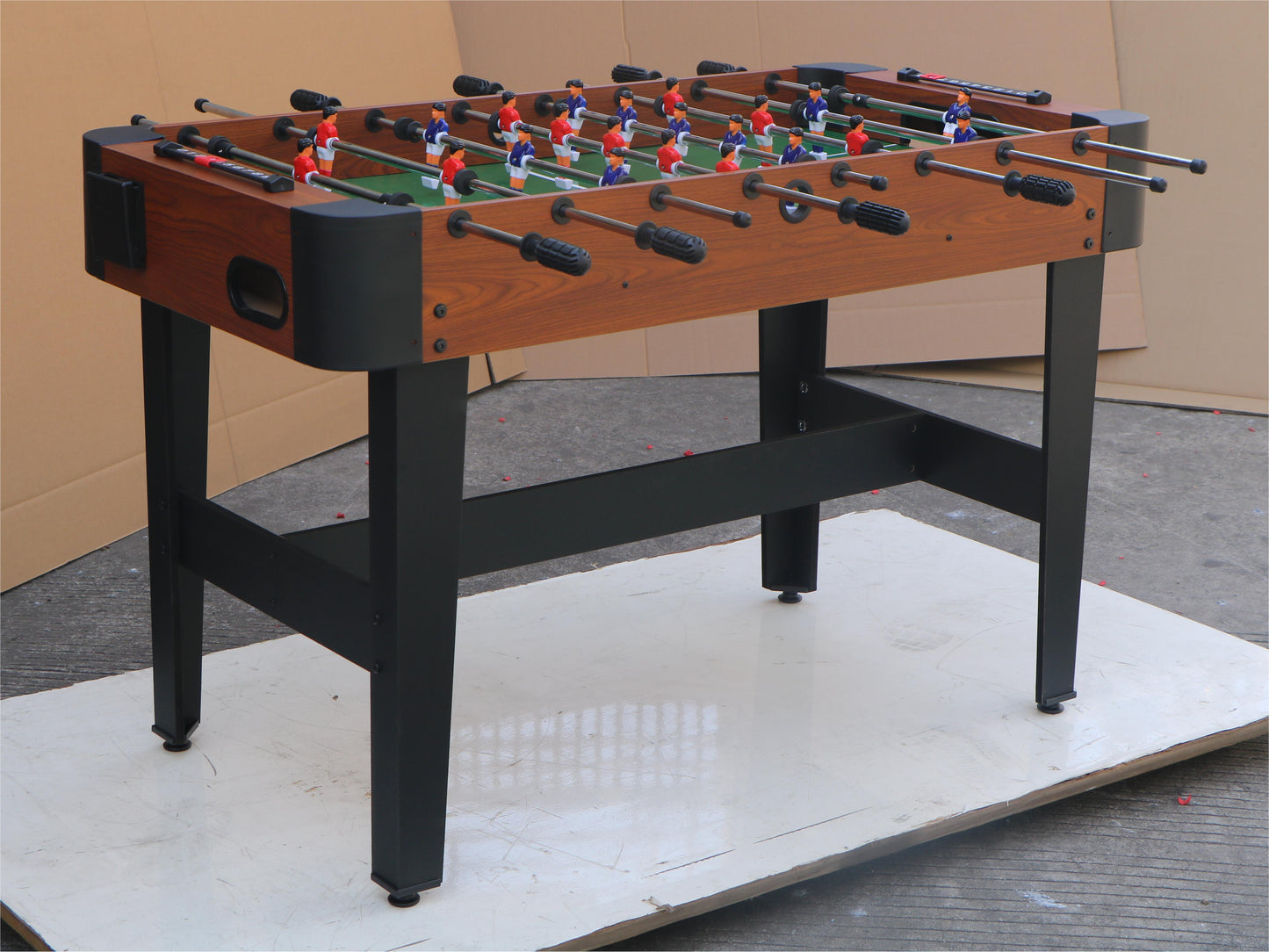 48'' Foosball Table for Adult Kids Youth, SEGMART Wood Arcade Table Soccer with 2 Balls and 2 Drink Holders, Durable Soccer Game Table with Ergonomic Handles for Home, Game Room, Office, Party