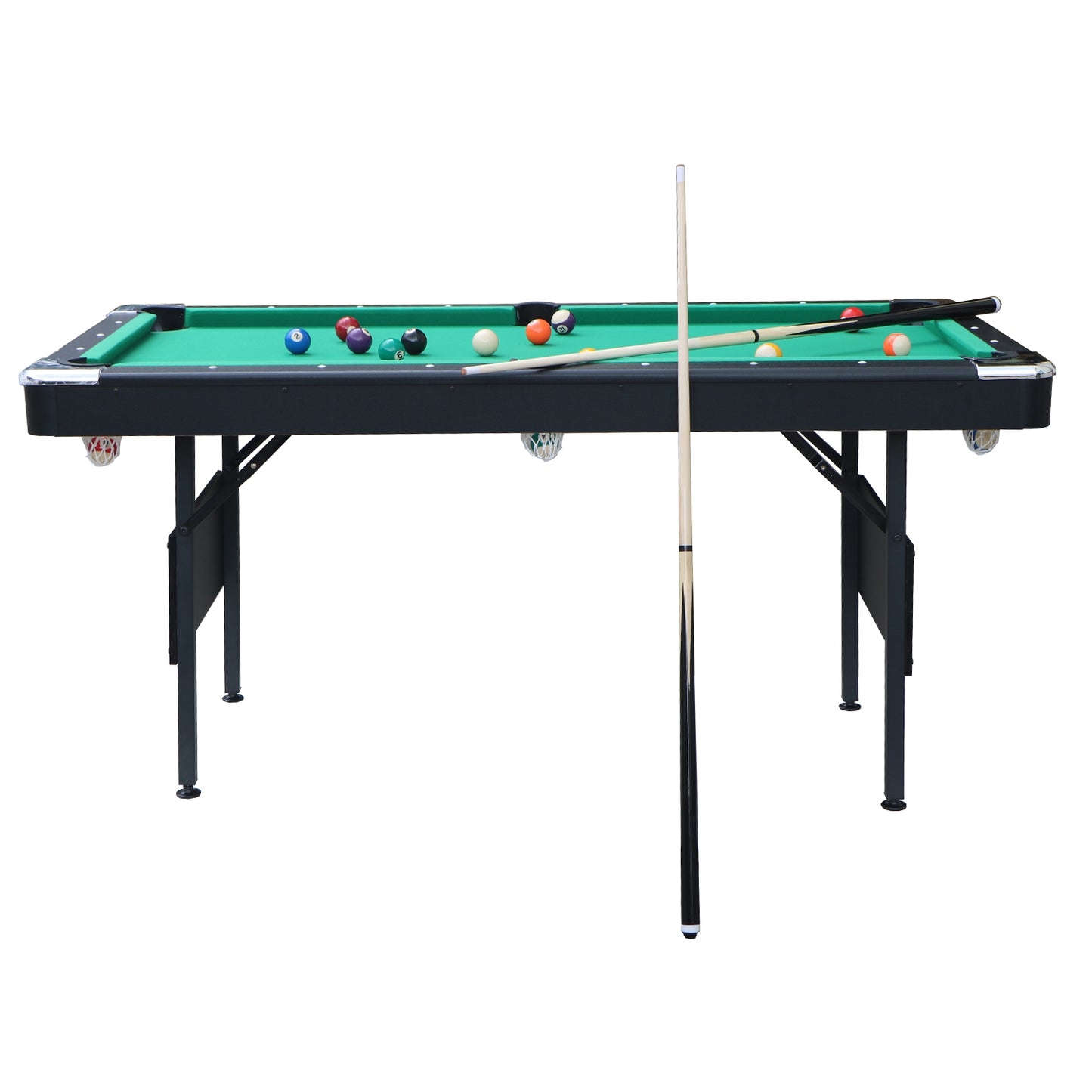 SEGMART Billiards Table - Portable Pool Table - Includes Full Set of Balls, 2 Cue Sticks, Chalk, and Felt Brush， Green