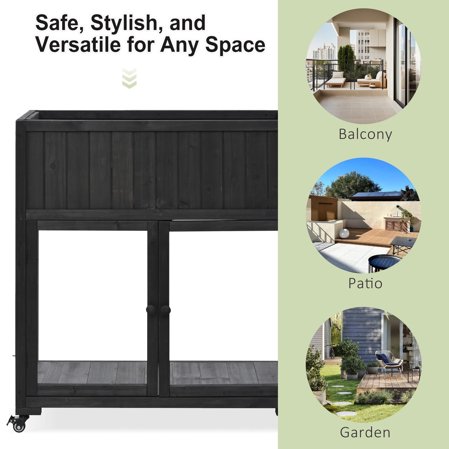 Segmart Raised Wood Greenhouse Outdoor/Indoor,Herb Garden Above Ground Cold Frame with Legs,Mini Garden Bed On Wheels Patio for Vegetable herb