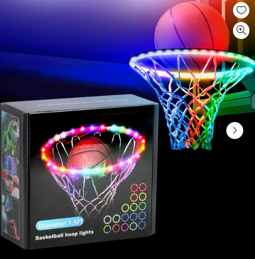 SEGMART 5.25ft LED Basketball Hoop Lights, Remote Control Basketball Rim LED Light, 16 Color Change by Yourself, Waterproof, Super Bright to Play at Night Outdoors, Good Gift for Kids