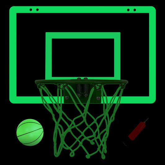 Mini Basketball Hoop with Luminous Basketball, SEGMART Glow in The Dark Wall Mounted Basketball Hoop with Backboard, Indoor Basketball Hoop for Room Wall, Gift for Boys Teens