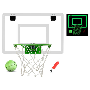 Mini Basketball Hoop with Luminous Basketball, SEGMART Glow in The Dark Wall Mounted Basketball Hoop with Backboard, Indoor Basketball Hoop for Room Wall, Gift for Boys Teens