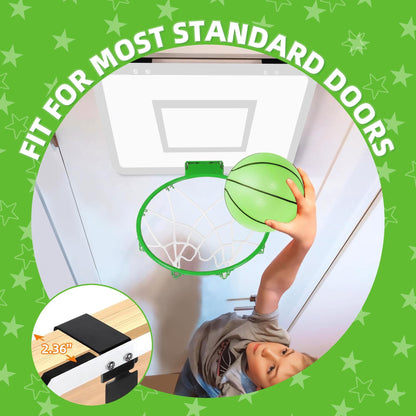 Mini Basketball Hoop with Luminous Basketball, SEGMART Glow in The Dark Wall Mounted Basketball Hoop with Backboard, Indoor Basketball Hoop for Room Wall, Gift for Boys Teens