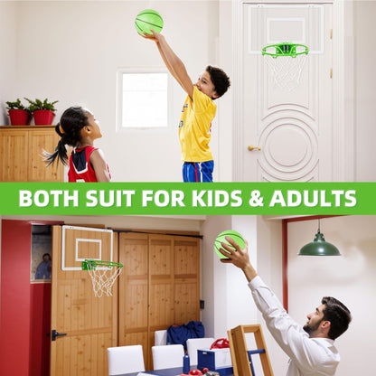Mini Basketball Hoop with Luminous Basketball, SEGMART Glow in The Dark Wall Mounted Basketball Hoop with Backboard, Indoor Basketball Hoop for Room Wall, Gift for Boys Teens