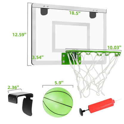 Mini Basketball Hoop with Luminous Basketball, SEGMART Glow in The Dark Wall Mounted Basketball Hoop with Backboard, Indoor Basketball Hoop for Room Wall, Gift for Boys Teens