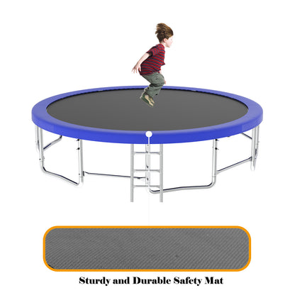Segmart Upgraded Round Recreational Trampoline with Enclosure Net and Ladder Trampoline, Blue, 16 ft
