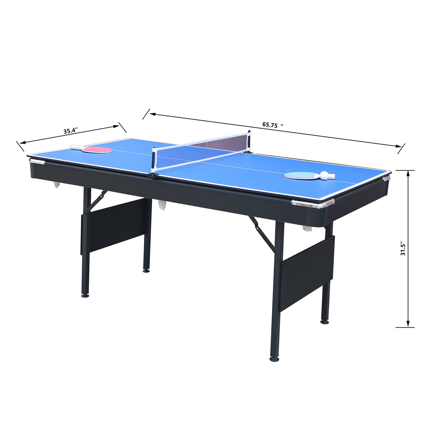 SEGMART 3 in 1 Folding Pool Table Dining Table Combo, Portable Billiards Table, Multifunctional Snooker Table, Table Games, and All Accessories Included, Black with Blue Felt