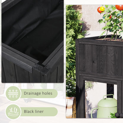 Segmart Raised Wood Greenhouse Outdoor/Indoor,Herb Garden Above Ground Cold Frame with Legs,Mini Garden Bed On Wheels Patio for Vegetable herb