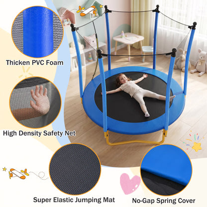 5.5FT Kids Trampoline with Basketball Hoop, SEGMART Upgraded Indoor Toddler Trampoline with Enclosure for Kids, Outdoor Round Small Trampoline with Basketball, Gift for Boys Girls