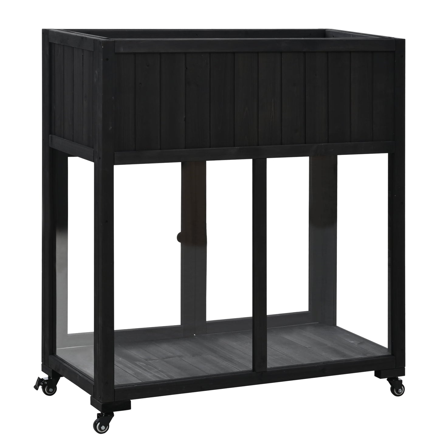 Segmart Raised Wood Greenhouse Outdoor/Indoor,Herb Garden Above Ground Cold Frame with Legs,Mini Garden Bed On Wheels Patio for Vegetable herb