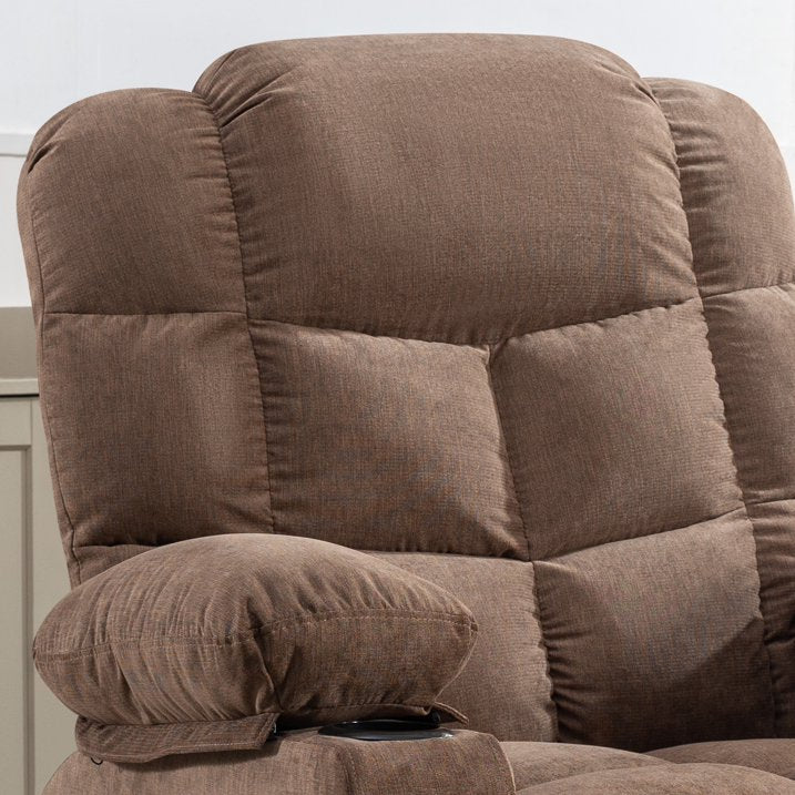 Lift Recliner Chair for Elderly and Disabled, Modern Living Room Electric Power with 3 Positions Lift, Remote Control and Storage Pockets, Ergonomic Plush Velvet Single Sofa Lounge, Brown, SS441