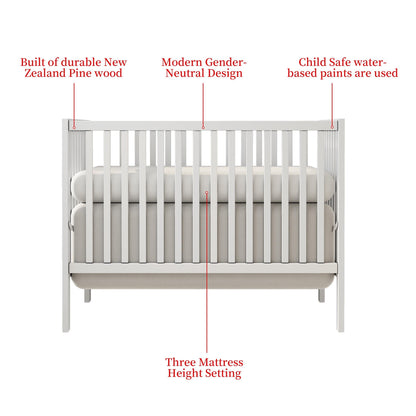 iRerts 5 In 1 Convertible Baby Crib, Wood Convertible Crib Toddler Bed with Wood Legs, Converts from Baby Crib to Toddler Bed, Fits Standard Full-Size Crib Mattress, Easy to Assemble, Black