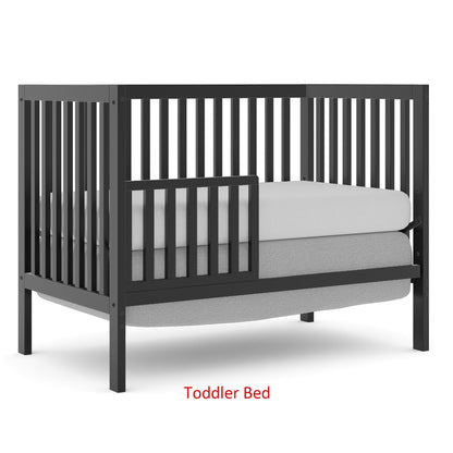 iRerts 5 In 1 Convertible Baby Crib, Wood Convertible Crib Toddler Bed with Wood Legs, Converts from Baby Crib to Toddler Bed, Fits Standard Full-Size Crib Mattress, Easy to Assemble, Black