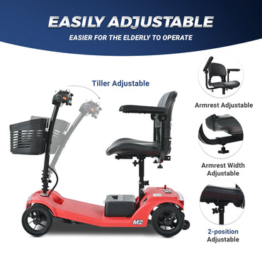 Segmart 4 Wheel Mobility Scooter for Seniors,Portable Electric Scooters Motorized with LED Light,Power Scooter for Best Gift