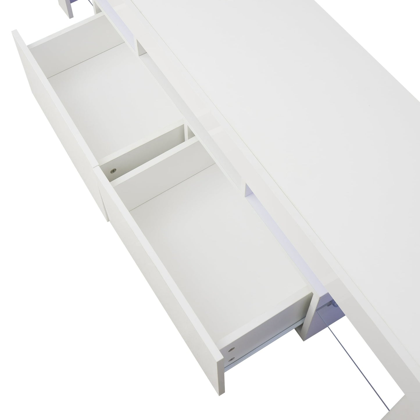 LED TV Stand for 70-inch TVs, Segmart High Gloss Entertainment Center Home Furniture with Storage Drawer and Shelves, Media Console Table Television Stands Cabinet Desk, White, S9782