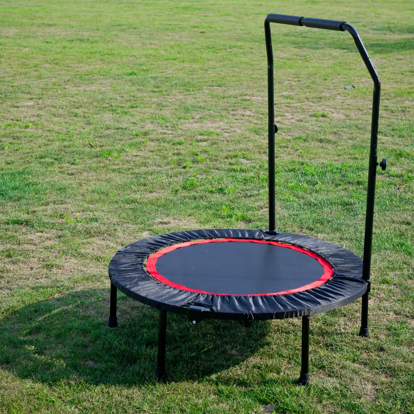 40" Foldable Mini Trampoline, SEGMART Folding Mini Fitness Indoor Exercise Workout Rebounder Trampoline with Adjustable Foam Handle, Exercise Trampoline for Kids Adults Indoor, Garden Workout