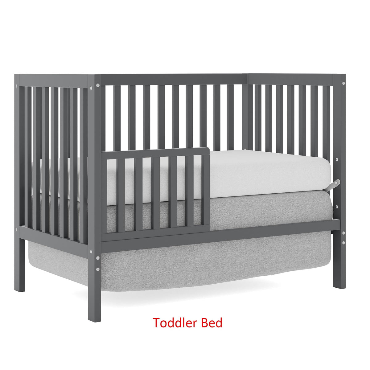 iRerts 5 In 1 Convertible Baby Crib, Wood Convertible Crib Toddler Bed with Wood Legs, Converts from Baby Crib to Toddler Bed, Fits Standard Full-Size Crib Mattress, Easy to Assemble, Black
