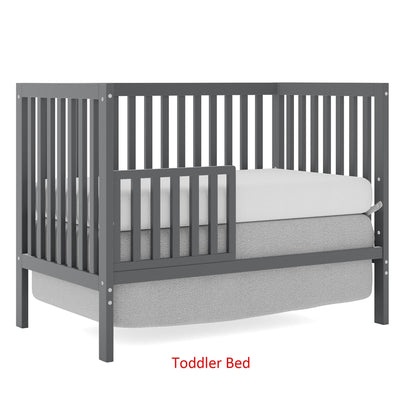iRerts 5 In 1 Convertible Baby Crib, Wood Convertible Crib Toddler Bed with Wood Legs, Converts from Baby Crib to Toddler Bed, Fits Standard Full-Size Crib Mattress, Easy to Assemble, Black