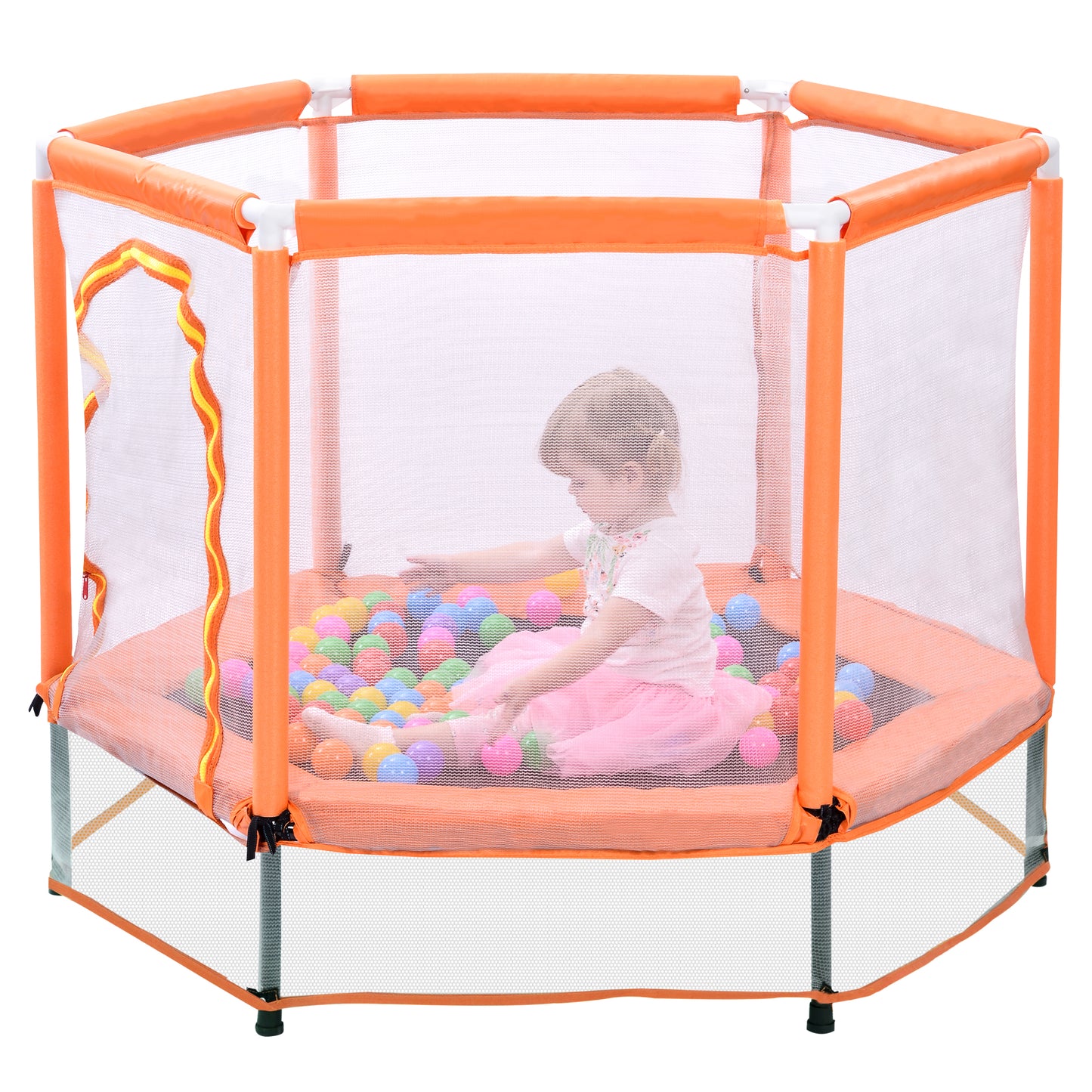 Mini Trampoline for Kids with Safety Enclosure Net, 55" Toddler Trampoline with No-Gap Safe Design, Segmart Recreational Trampolines for Birthday Christmas Gifts