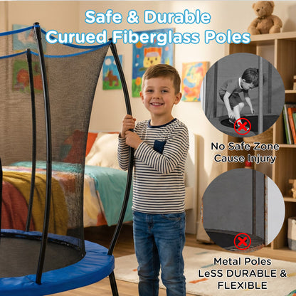 55" Kids Trampoline with Net, SEGMART Toddler Trampolines for Kids, Small Trampolines for Kids, Mini Trampolines for Kids Indoor, Indoor Trampoline for Toddlers, Baby Trampoline
