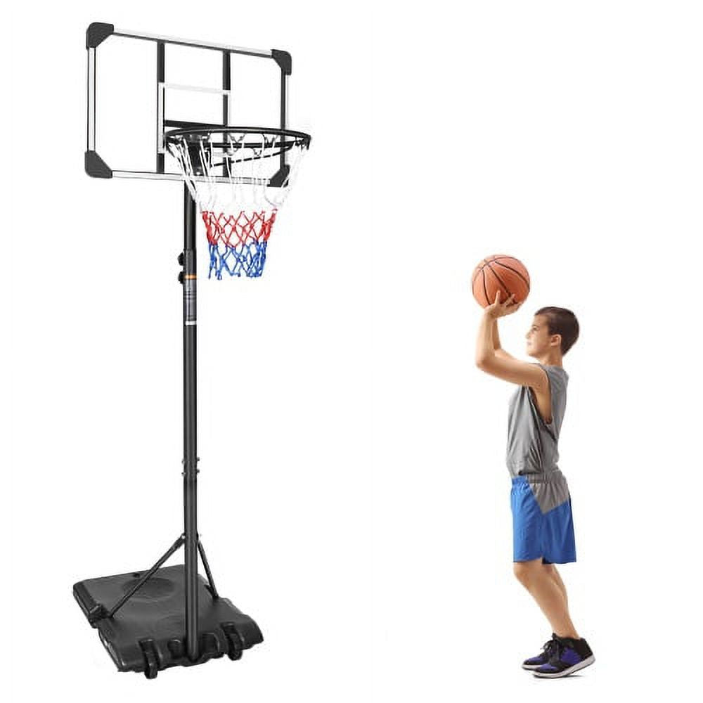 SEGMART 28" Basketball Hoop Outdoor 7ft Adjustable, Portable Basketball Hoop Goal System for Kids Youth and Adults in Backyard/Driveway/Indoor, Shatterproof Backboard and Larger Base