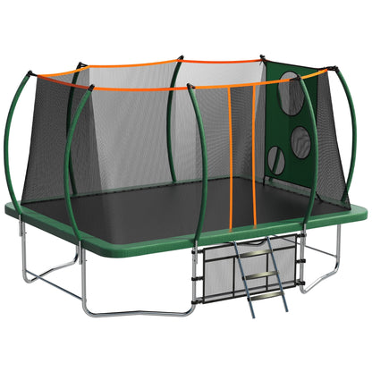 8x12ft Rectangle Trampoline, Segmart 1000LBS Weight Capacity Trampoline for Adult Kids, Outdoor Rectangle Trampolines for Backyard, Large Gymnastics Trampolines with Enclosure Net & Football Target