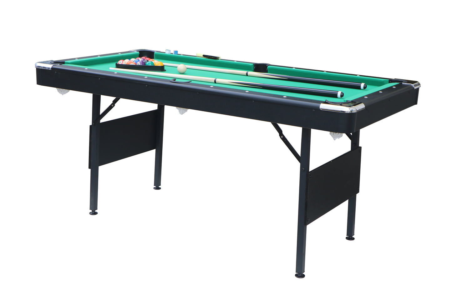 Segmart 5.5 FT 3 in1 Pool Table, Portable Billiards Table for Families, Muitfunctional Game Table with Table Tennis Top, Dining Table, Includes Balls, Cues, Felt Brush, Blue